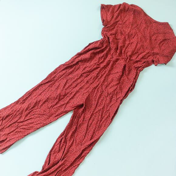 Rails Jet Rust Spotted Red Cropped Wide Leg Jumpsuit Size Small - Picture 9 of 9